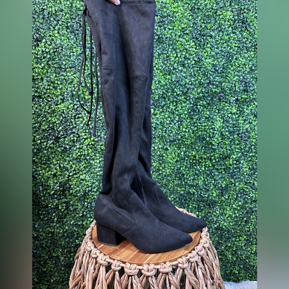 Black Over-the-Knee ponit toe Women's‎ Boots